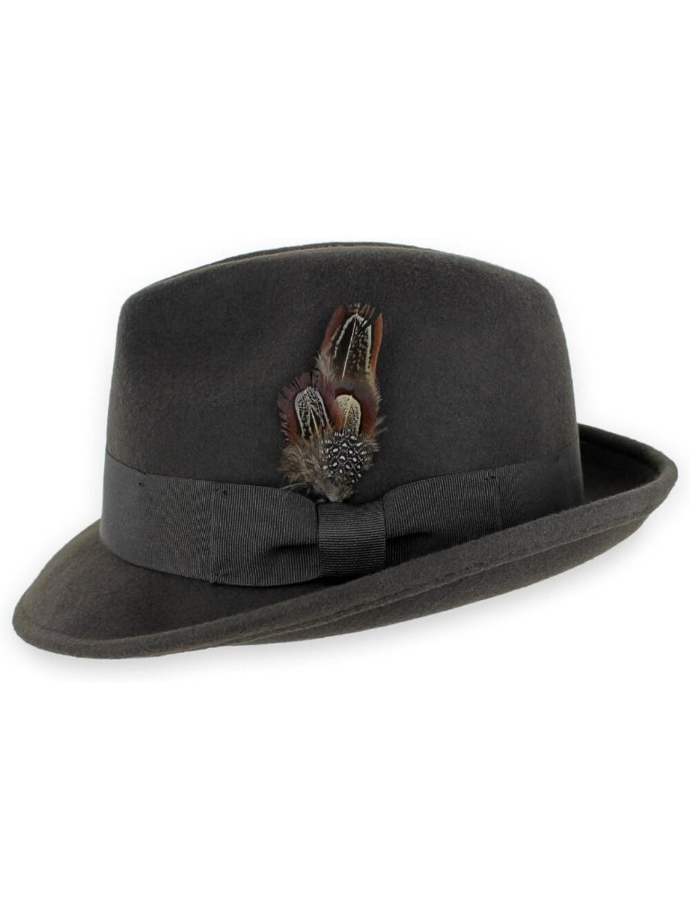 Vintage Wool Trilby Fedora Hat for Men & Women - Snap Brim, Classic Style